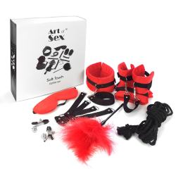 BDSM-набір Art of Sex Soft Touch BDSM Set, червоний, 9 предметів