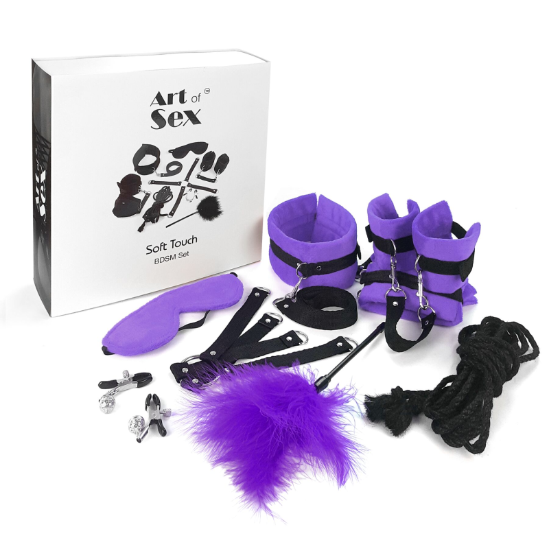 BDSM-набір Art of Sex Soft Touch BDSM Set, фіолетовий, 9 предметів