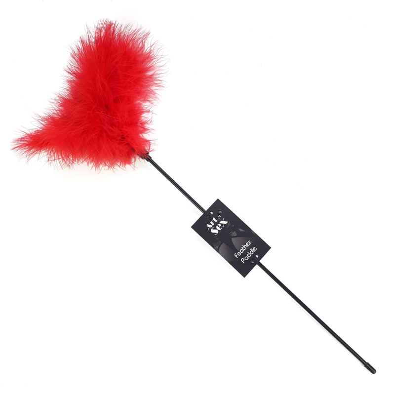 Лоскотка з пером індика Art of Sex – Feather Paddle, червона