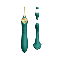 Вагінально-кліторальний вібратор Zalo Bess Turquoise Green