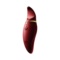 Вібратор 2в1 Zalo Hero з язичком, Wine Red