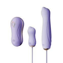 Набір 3в1 Zalo UNICORN Set Violet: віброяйце, пульсатор, вакуумний стимулятор