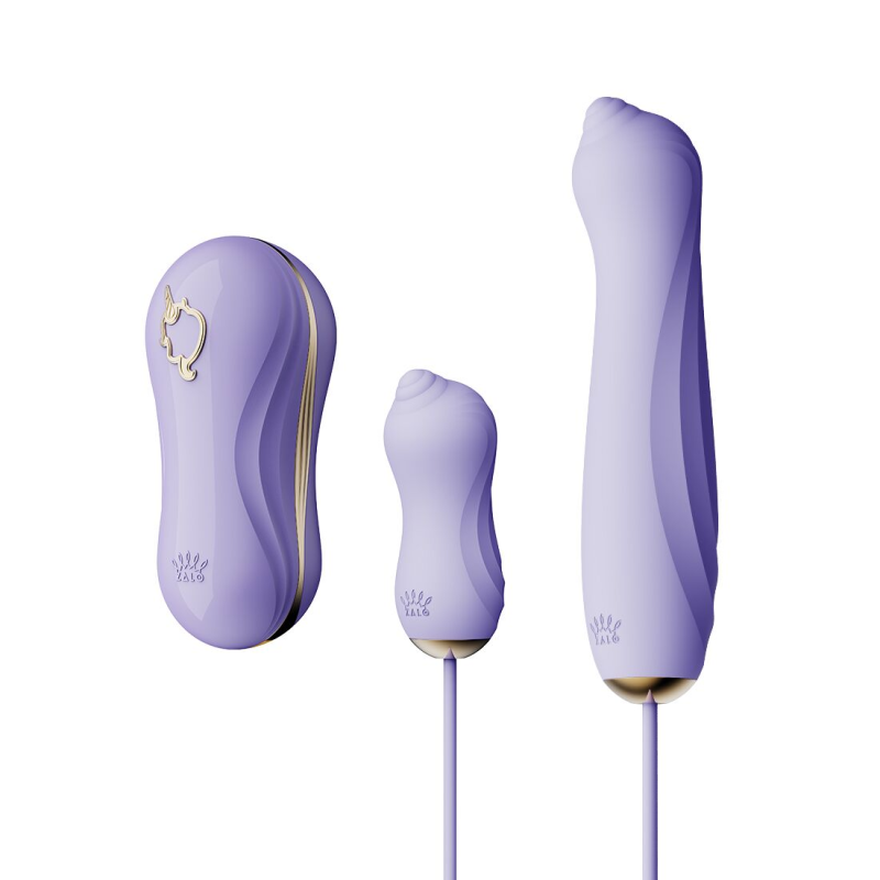 Набір 3в1 Zalo UNICORN Set Violet: віброяйце, пульсатор, вакуумний стимулятор