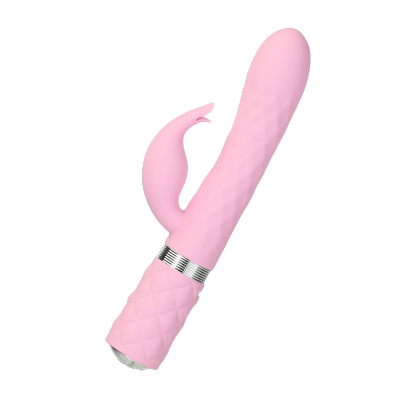 Кролик з ротацією та вібрацією Pillow Talk Lively, Pink, кристал Сваровскі