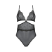 Боди Passion Amberly Body 6XL/7XL, чорне, асиметричний крій
