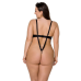 Боді з екошкіри Passion Celine Body 4XL/5XL, чорне, з відкритим доступом