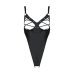 Боді з екошкіри Passion Celine Body 4XL/5XL, чорне, з відкритим доступом