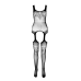 Бодистокинг Passion ECO BS008 black, з доступом, флористичний декор
