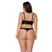 Комплект з екошкіри Passion Malwia Bikini 6XL/7XL, бра та трусики з люверсами