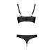 Комплект з екошкіри Passion Malwia Bikini 6XL/7XL, бра та трусики з люверсами