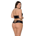 Комплект з екошкіри Passion Nancy Bikini 4XL/5XL, бра і трусики зі шнурівкою