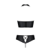 Комплект з екошкіри Passion Nancy Bikini 4XL/5XL, бра і трусики зі шнурівкою