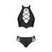 Комплект з екошкіри Passion Nancy Bikini 6XL/7XL, бра та трусики зі шнурівкою