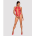 Ажурний бодістокінг зі шнурівкою Obsessive B120 Teddy Red, S/M/L