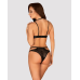 Комплект під латекс зі стрепами Obsessive Bagirela 2-pcs set S/M, чорний леопард