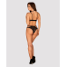 Комплект під латекс зі стрепами Obsessive Bagirela 2-pcs set S/M, чорний леопард