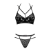 Комплект під латекс зі стрепами Obsessive Bagirela 2-pcs set S/M, чорний леопард