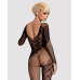 Бодистокинг Obsessive Bodystocking F210 з рукавами-мітенками, сітка та мереживо