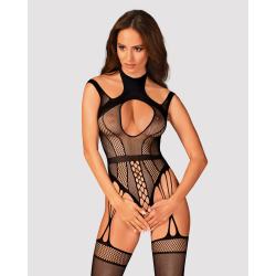 Ажурний бодістокінг з отворами Obsessive Bodystocking G327 black