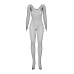 Сітчастий бодістокінг з довгим рукавом Obsessive Bodystocking N109, чорний