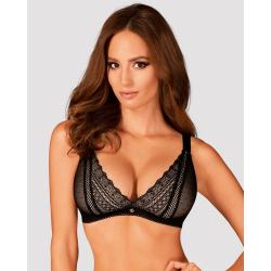 Мереживний бюстгальтер з трикутною чашкою Obsessive Estiqua bra, чорний