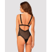 Мереживне боді з декольте Obsessive Estiqua teddy, M/L, чорне