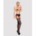 Сітчасті панчохи-стокінги з мереживним поясом Obsessive Garter Stockings S307, чорні, XL/XXL
