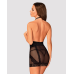 Прозора сорочка з відкритими грудьми Obsessive Lacrisia chemise, чорна, з чокером