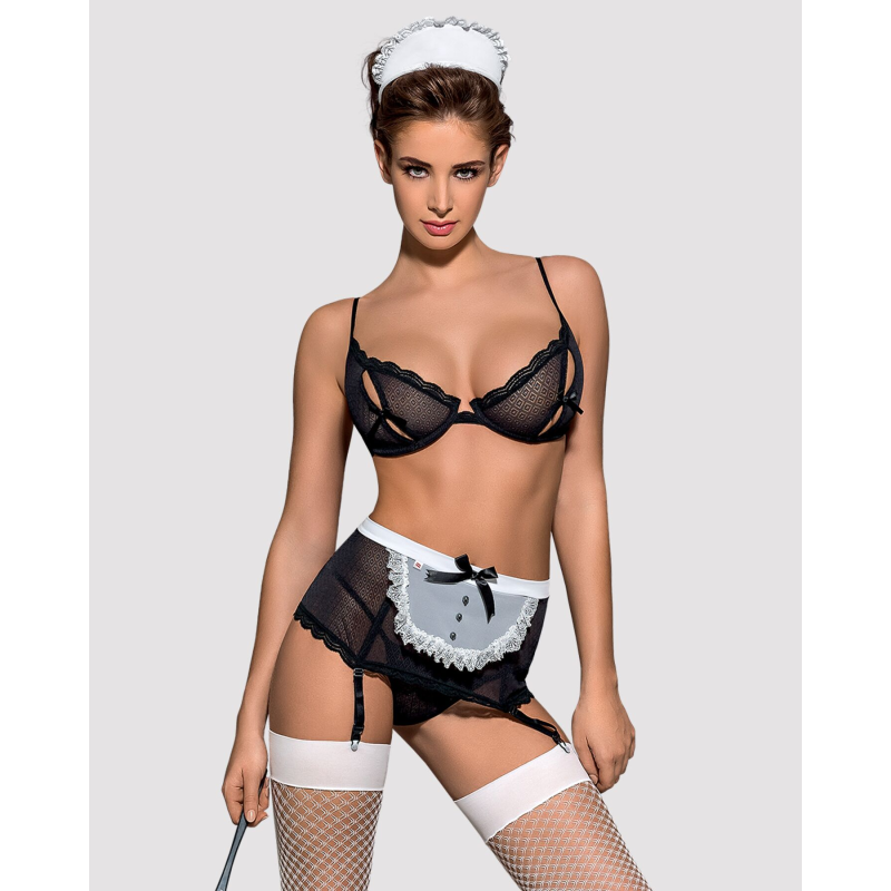 Костюм покоївки Obsessive Maidme set 5pcs, L/XL