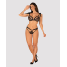 Напівпрозорий комплект Obsessive Obsessivia 2pcs set (бюстгальтер і трусики), чорний, S/M