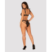 Напівпрозорий комплект Obsessive Obsessivia 2pcs set (бюстгальтер і трусики), чорний, S/M