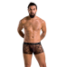Чоловічі прозорі боксери Passion Short James, сітка, XXL/XXXL, чорні