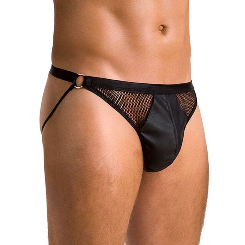 Чоловічі відкриті сліпи Passion 034 Open Luke, екошкіра, XXL/XXXL Black