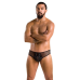 Чоловічі труси зі шнурівкою Passion Slip Richard, екошкіра та сітка, XXL/XXXL, чорні