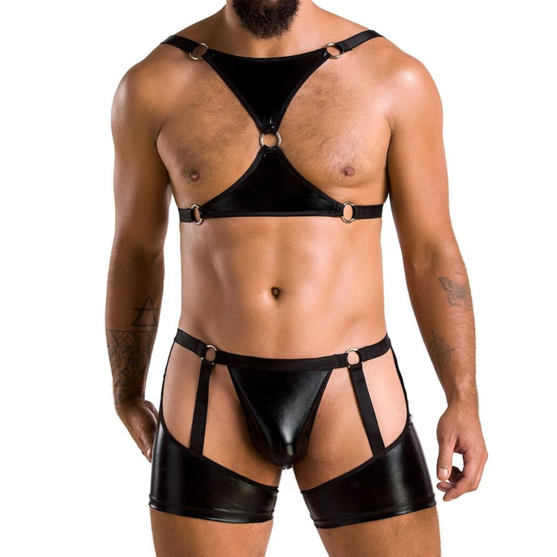 Комплект чоловічої еротичної білизни Passion John SET, труси з портупеєю, XXL/XXXL