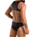 Чоловіче шкіряне боді Passion Adam 056 XXL/XXXL, чорне, із заклепками