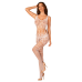 Сітчастий бодістокінг з імітацією топу та шортів Obsessive Bodystocking G330, білий, XL/XXL