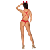 Еротичний костюм чортика з страп Obsessive Evilia teddy, red, L/XL