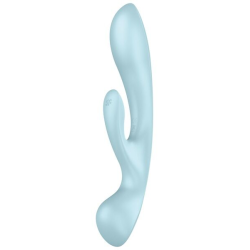 Двосторонній вібратор-кролик Satisfyer Triple Oh Light Blue, 3 мотори