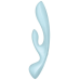 Двосторонній вібратор-кролик Satisfyer Triple Oh Light Blue, 3 мотори