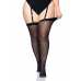 Прозорі панчохи під підв'язки Leg Avenue Sheer Stockings, чорні, plus size