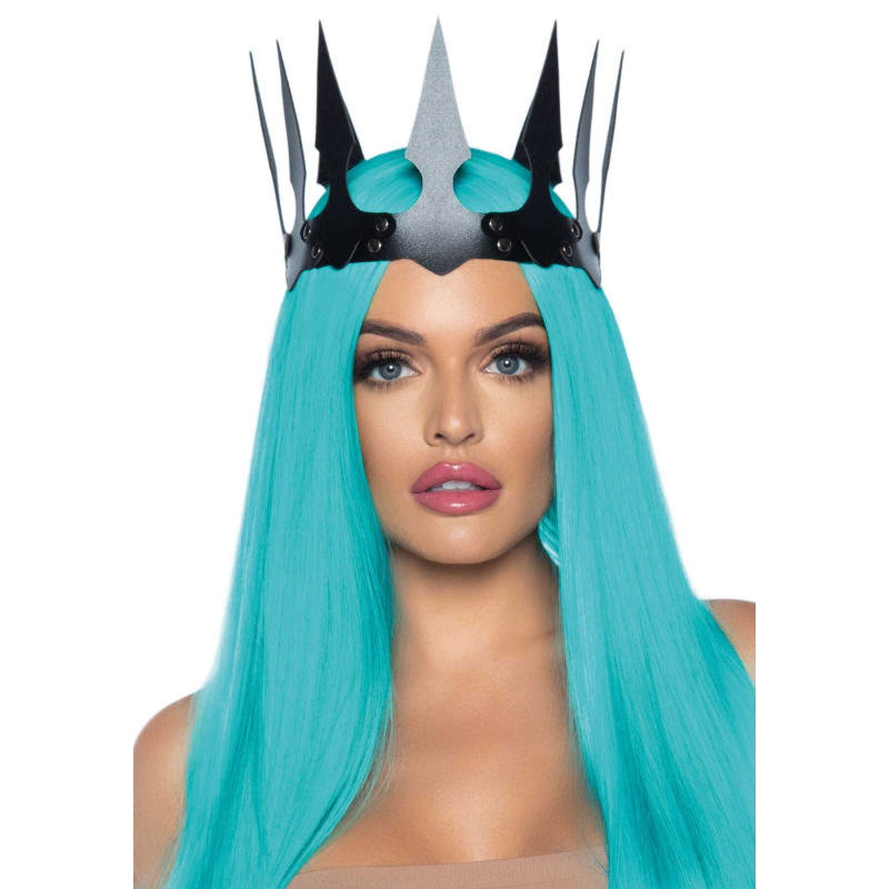 Корона злої королеви Leg Avenue Faux leather spiked crown, Black
