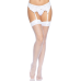 Панчохи-сітка на резинці Leg Avenue Nylon Fishnet Thigh Highs, білі, One size