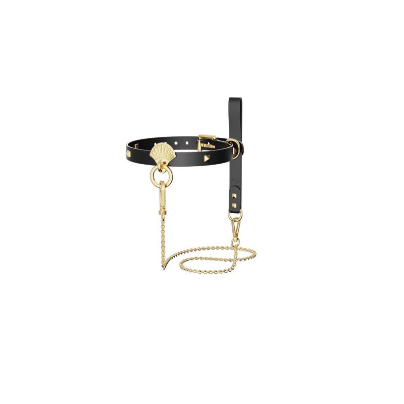 Нашийник з повідцем Zalo Collar & Leash Set, натуральна шкіра