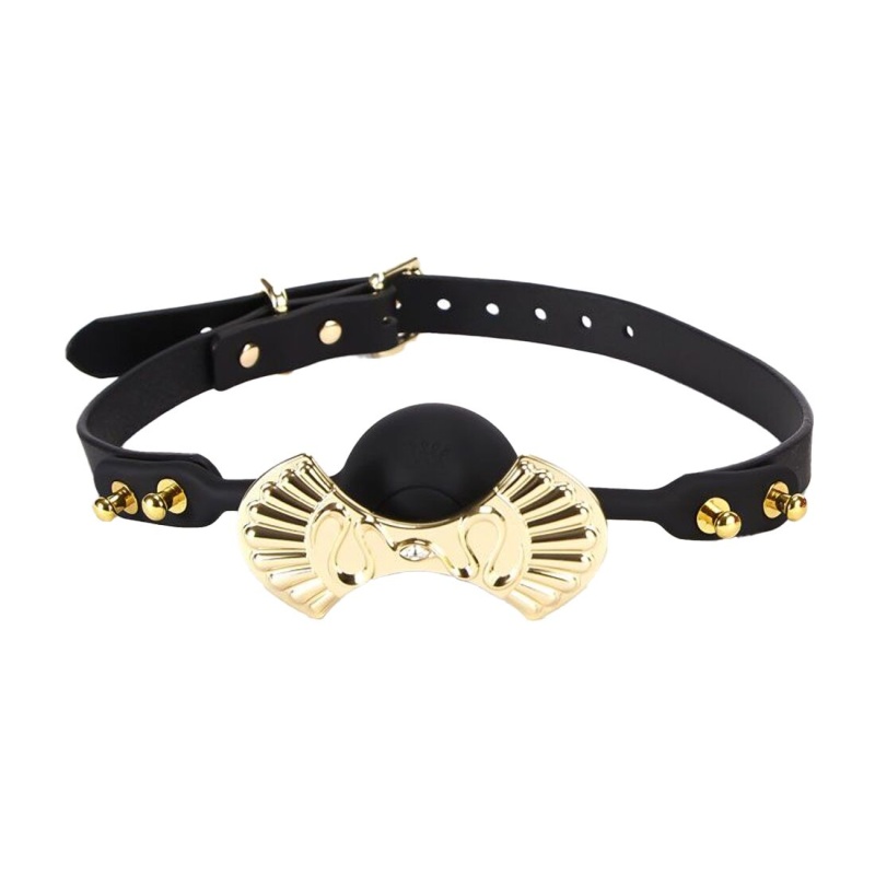 Силіконовий кляп Zalo Silicone Ball Gag Black з кристалом Swarovski