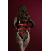 Жіноча збруя з ланцюгом і манжетами Feral Feelings Harness with Cuffs Red