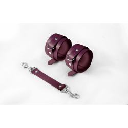 Наручники Feral Feelings Hand Restraints Burgundy, натуральна шкіра