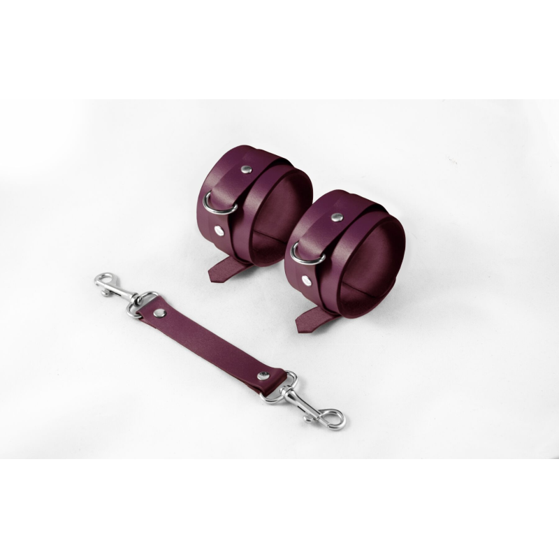 Наручники Feral Feelings Hand Restraints Burgundy, натуральна шкіра