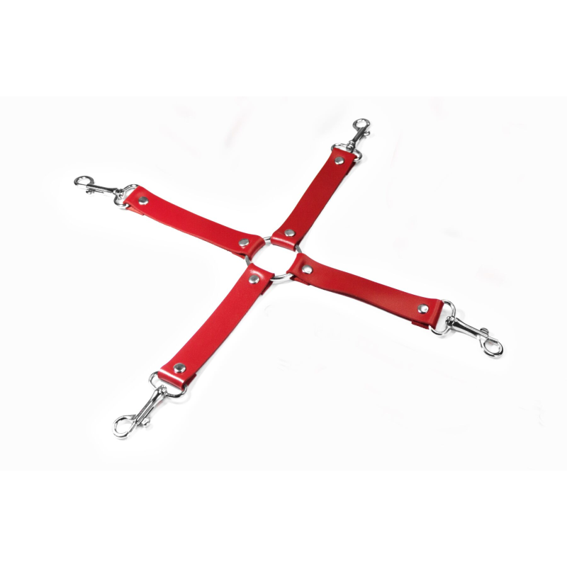Крестовина Feral Feelings 4 Way Connector Red, натуральна шкіра