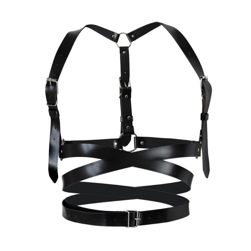Портупея шкіряна Art of Sex Melani Leather harness, Чорна L-2XL